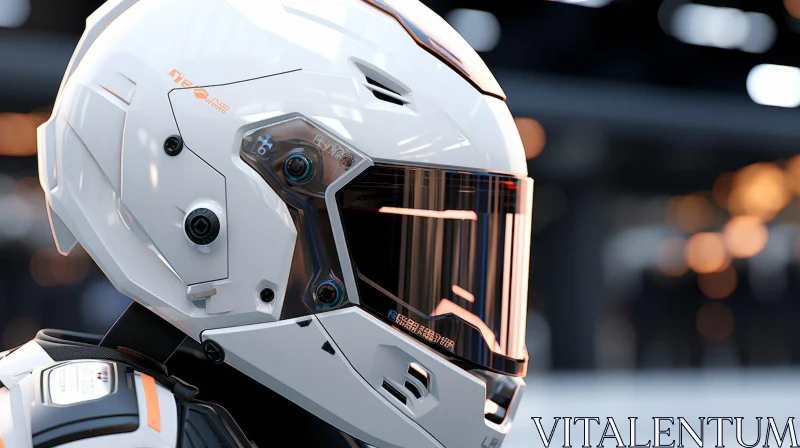 Sleek Futuristic Motorcycle Helmet for Stylish Riders AI Image