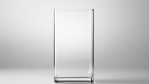 Minimalistic 3D Glass Vase on White Background
