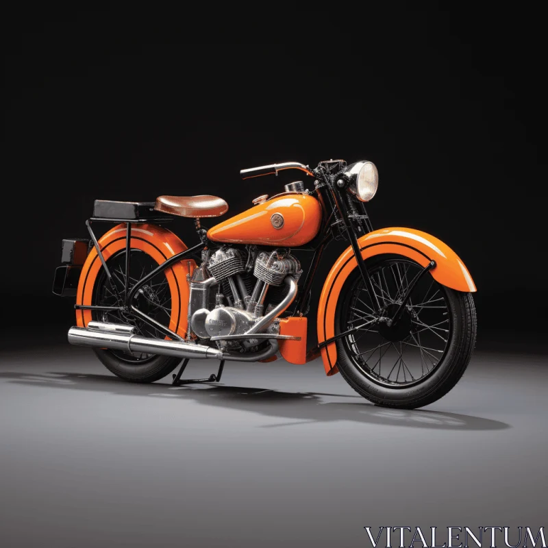 Refined and Elegant Orange Motorcycle | Photorealistic Craftsmanship AI Image