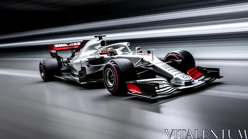 Formula 1 Car Racing in Tunnel - Speed and Excitement Captured AI Image