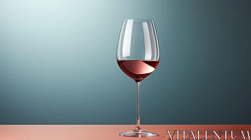 Elegant Wine Glass on Pink Surface AI Image