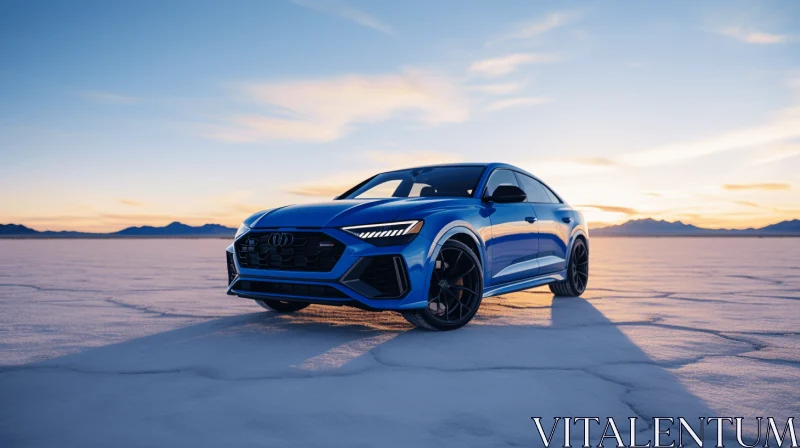 Enchanting Blue Audi RS7 on a Desolate Road | Rich and Immersive AI Image