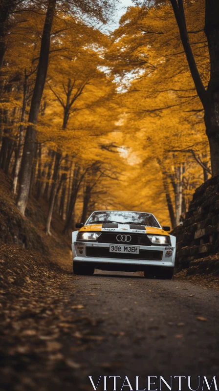 Audi C4 Strada Forest Autumn Wallpaper AI Image