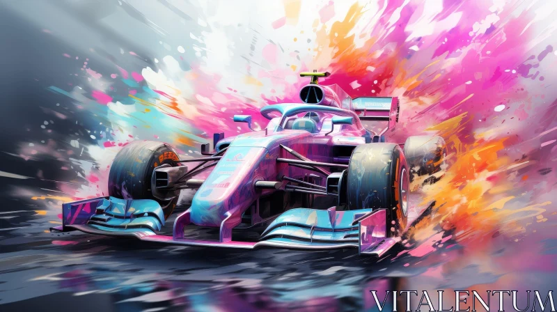 Formula 1 Car Racing Painting - Speed and Excitement AI Image