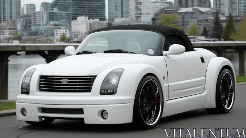 White Convertible Car in City | Realistic & Detailed Renderings AI Image