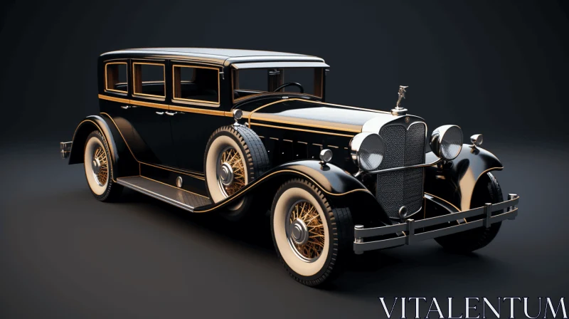 Exquisite Antique Automobile: Realistic 3D Rendering AI Image