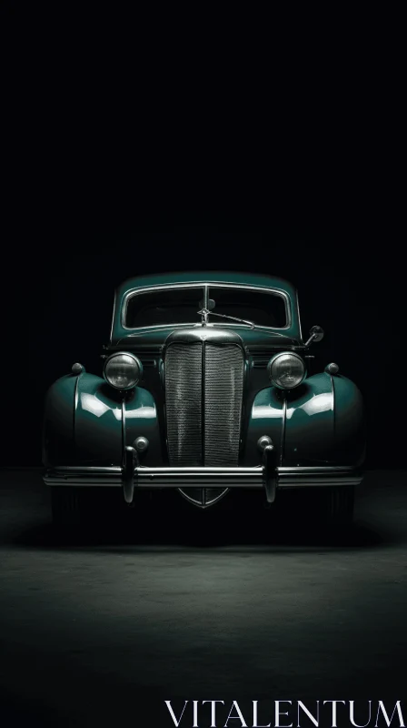 AI ART Vintage Green Car | Classic Composition | Timeless Elegance