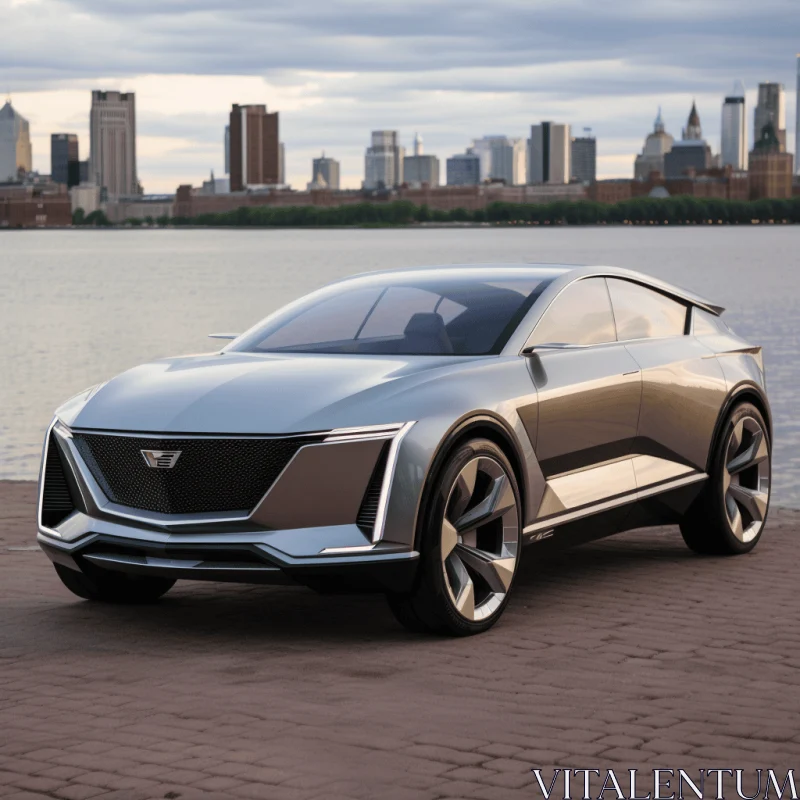 Captivating Cadillac Electric Vehicle Concept with Soft-focus Technique AI Image