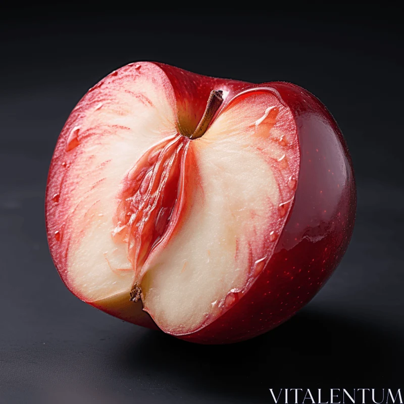 Half of a Red Apple - Streamlined Organic Design AI Image
