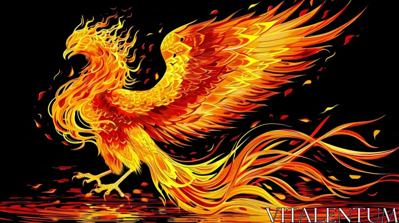 Phoenix Rising from the Ashes - Symbol of Hope and Renewal AI Image