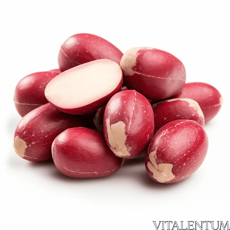 Red Kidney Beans on White Background - Neogeo Style AI Image