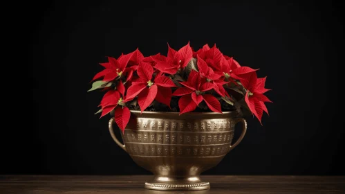 Vintage Poinsettias in Rusticcore Setting - A Festive Classic