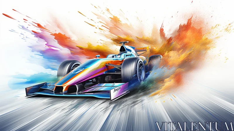 AI ART Fast-paced Formula 1 Car Racing Scene