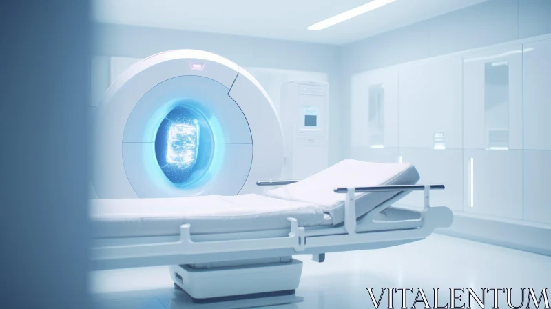 AI ART Modern Medical Room with MRI Machine