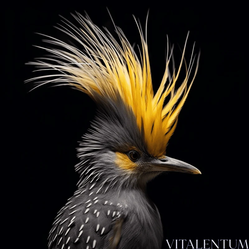 Yellow Mohawk Bird: A Spectacle of Nature AI Image