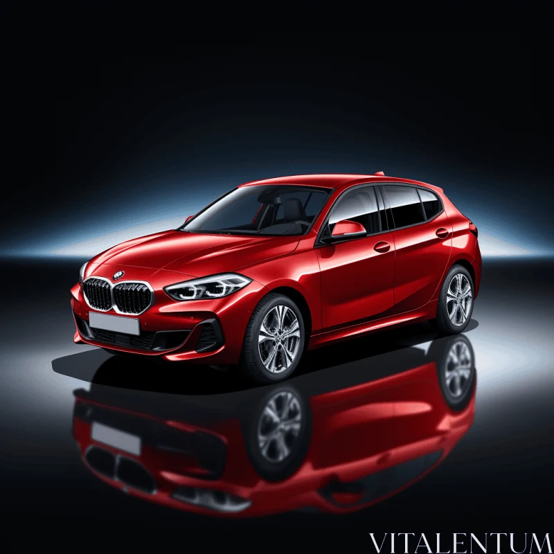 Red BMW X1 in Reflective Environment | Daz3d Artwork AI Image