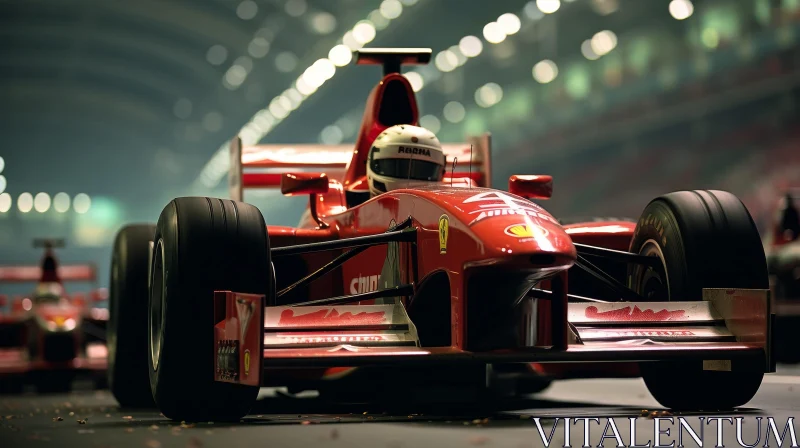 AI ART Speed and Thrills: Red Formula 1 Racing Car in Motion