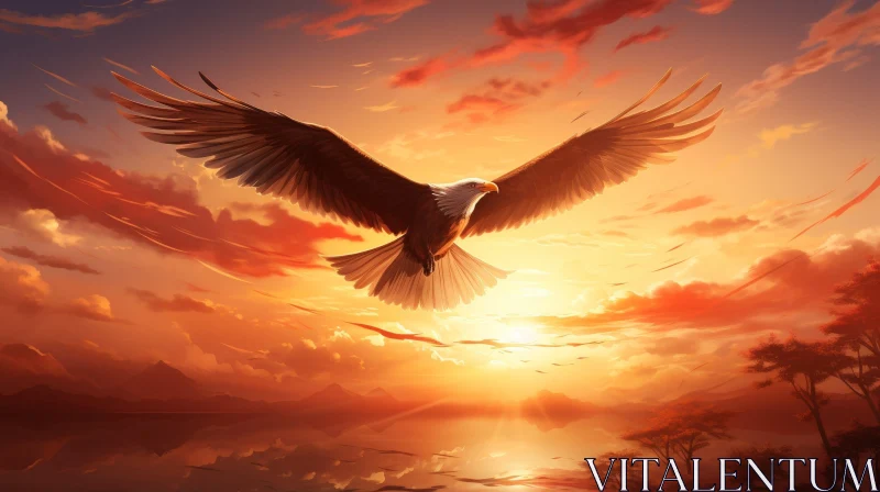 AI ART Eagle in Flight Painting - Symbol of Strength and Freedom