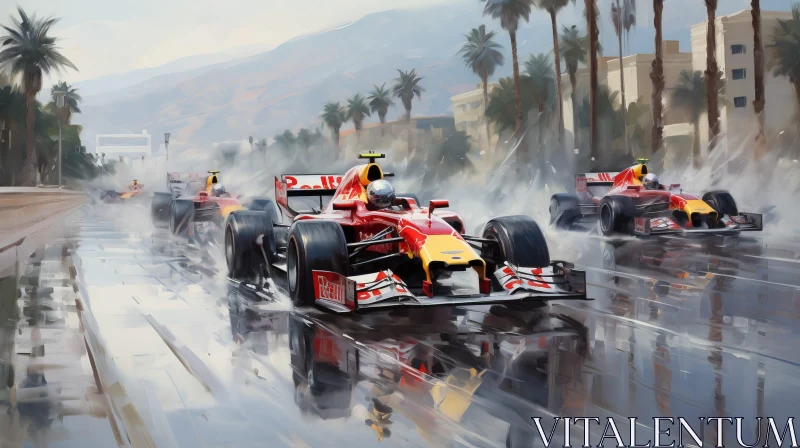 Formula 1 Race Painting - Speed and Excitement Captured AI Image