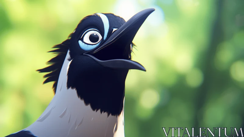 AI ART Joyful Cartoon Character with Bird's Head in Photorealistic Detailing