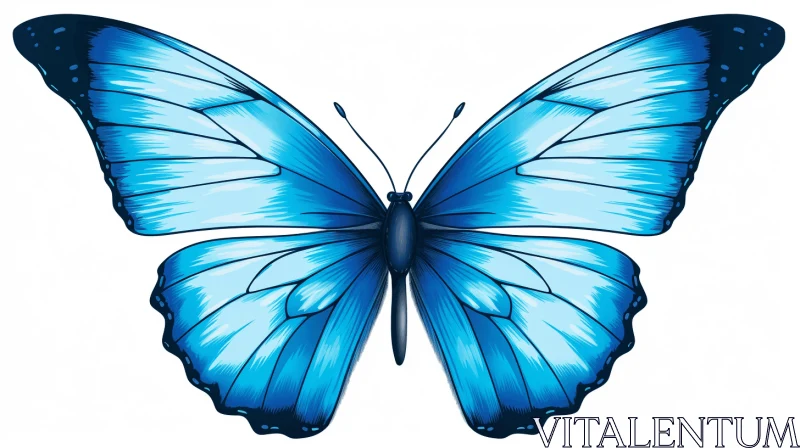 Blue Butterfly Clipart - Realistic and Symbolic Illustration AI Image