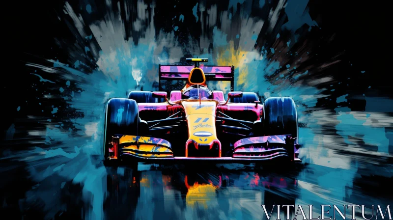 Formula 1 Race Car Painting - Speed and Excitement AI Image