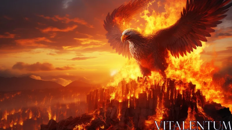 Majestic Phoenix Rising - Symbolic Digital Artwork AI Image