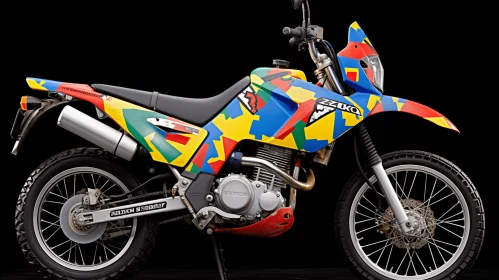 Colorful Dirt Bike - Neo-Geo Design - Folkloric Elements