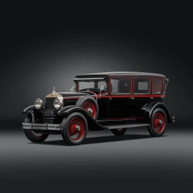 Stunning Black and Red Vintage Car | Meticulously Designed Photorealistic Rendering