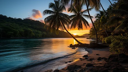 Tranquil Sunset at Tropical Beach