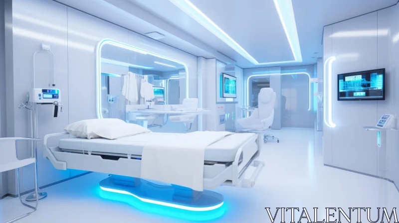 Futuristic Hospital Room Interior AI Image