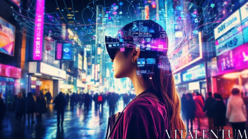 Virtual Reality Experience in Urban Setting AI Image