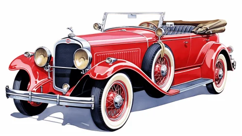 Hyperrealistic Illustrations of a Classic 1920s Car