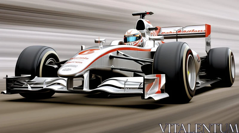 Speed and Motion: Formula 1 Racing Car in Action AI Image