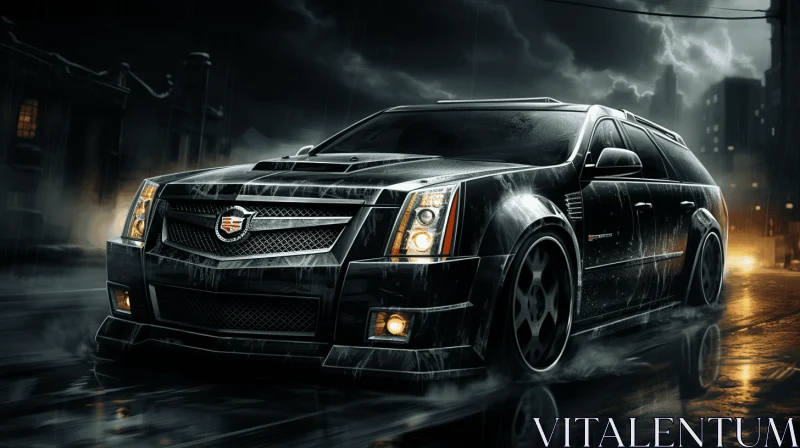 Luxurious Cadillac SRX Wallpaper - Dark Gothic Style AI Image