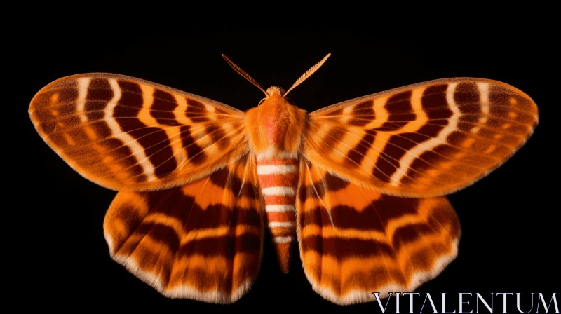 Intriguing Moth Flight - Striking Orange and White Patterns AI Image