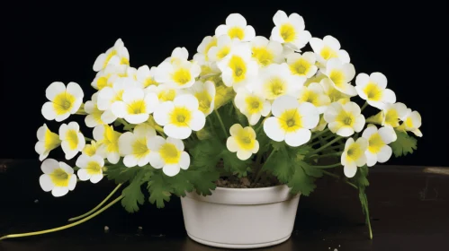 Luminescent White Flowers in Pot - A Spectacular Show of Colors