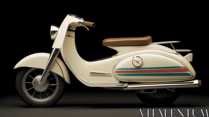 Vintage Vespa Scooter: Photorealistic Renderings in Light Beige and Emerald AI Image