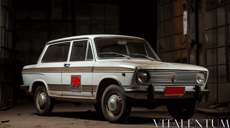 Vintage Car Parked in Old Garage | Vray Tracing | Sovietwave AI Image
