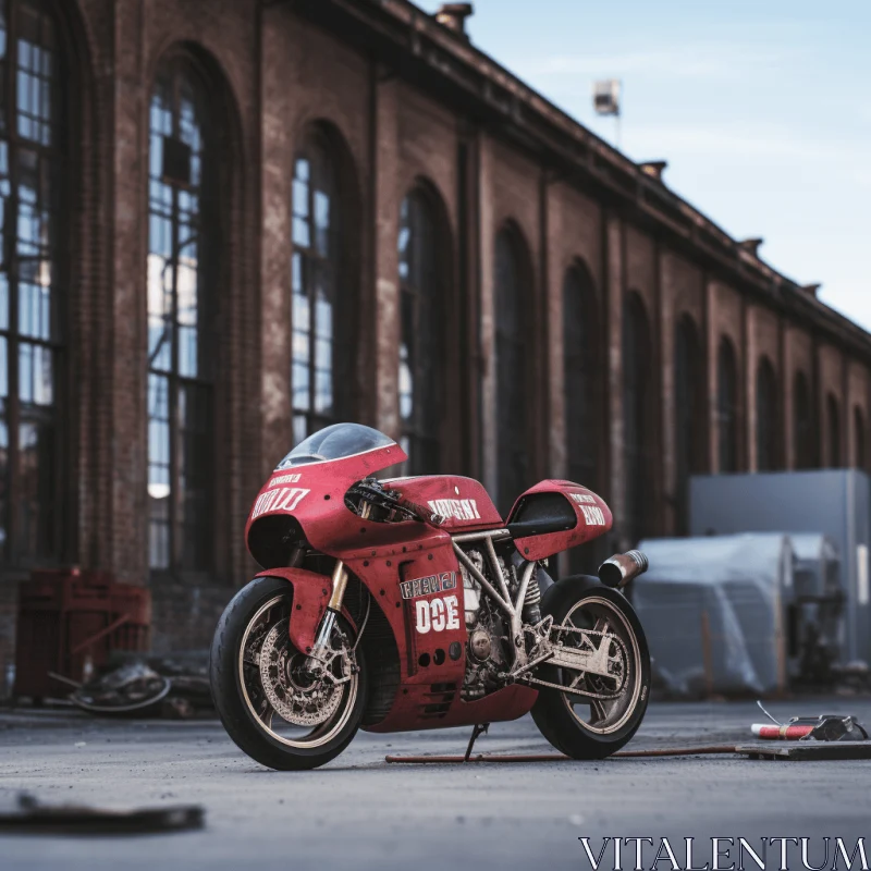 Captivating Red Motorcycle: A Stunning Display of Engineering and Design AI Image