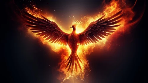 Phoenix Rising Digital Painting - Symbol of Hope and Transformation