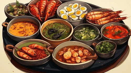 Sumptuous Seafood Feast Painting