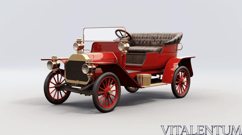 Charming Vintage Car: Realistic and Detailed Rendering AI Image