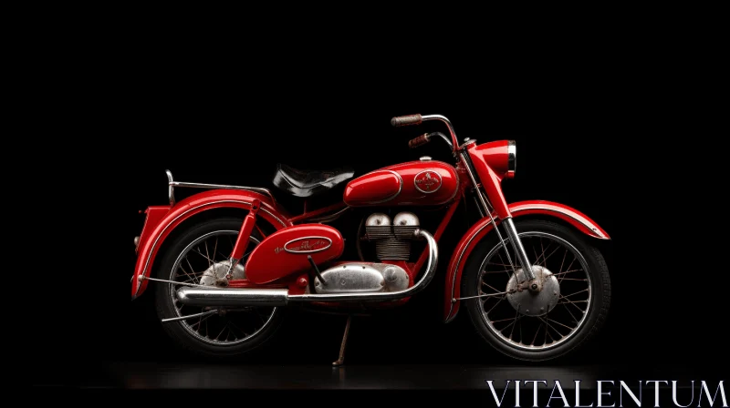 Captivating Red Motorcycle on Black Background | Artistic Craftsmanship AI Image