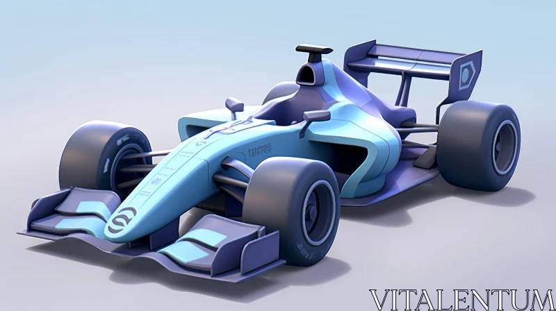 Formula 1 Racing Car in Light Blue - Speed and Competition AI Image