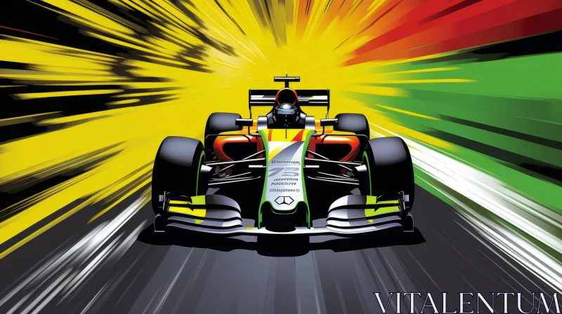 AI ART Formula 1 Car Racing in High Speed Action