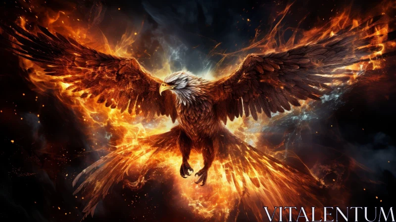 Majestic Phoenix Digital Art - Symbolism of Renewal and Strength AI Image
