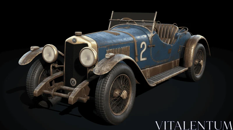 Vintage Car | Classic 1920s Race Car | Sketchfab | Distressed Style AI Image