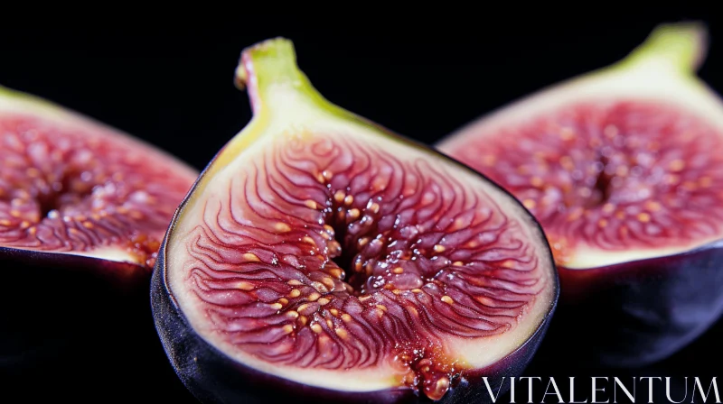 Captivating Macro Photo of Sliced Figs | Dark Symbolism | Vibrant Colors AI Image