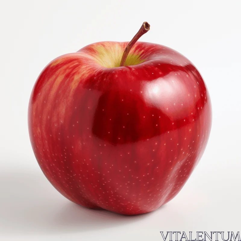 Captivating Realism: A Shiny Red Apple on a White Surface AI Image